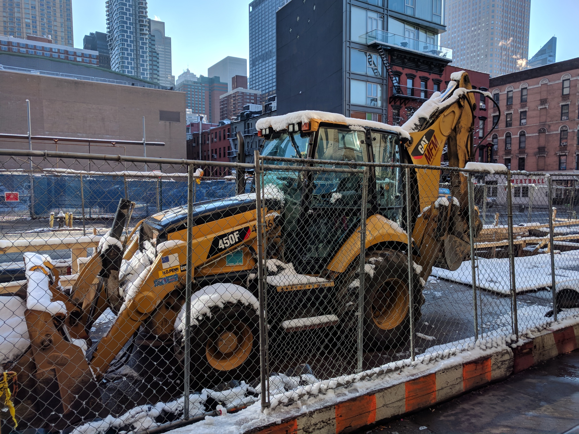 photo of a backhoe in New York City.