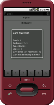 Screenshot of the statistics dialog box.